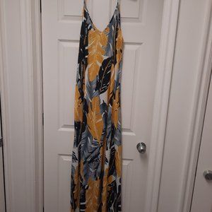 Spaghetti strap tropical dress